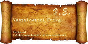 Veszelovszki Erika névjegykártya